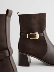 Chocolate Brown Forever Comfort® Buckle Ankle Boots - Image 8 of 8
