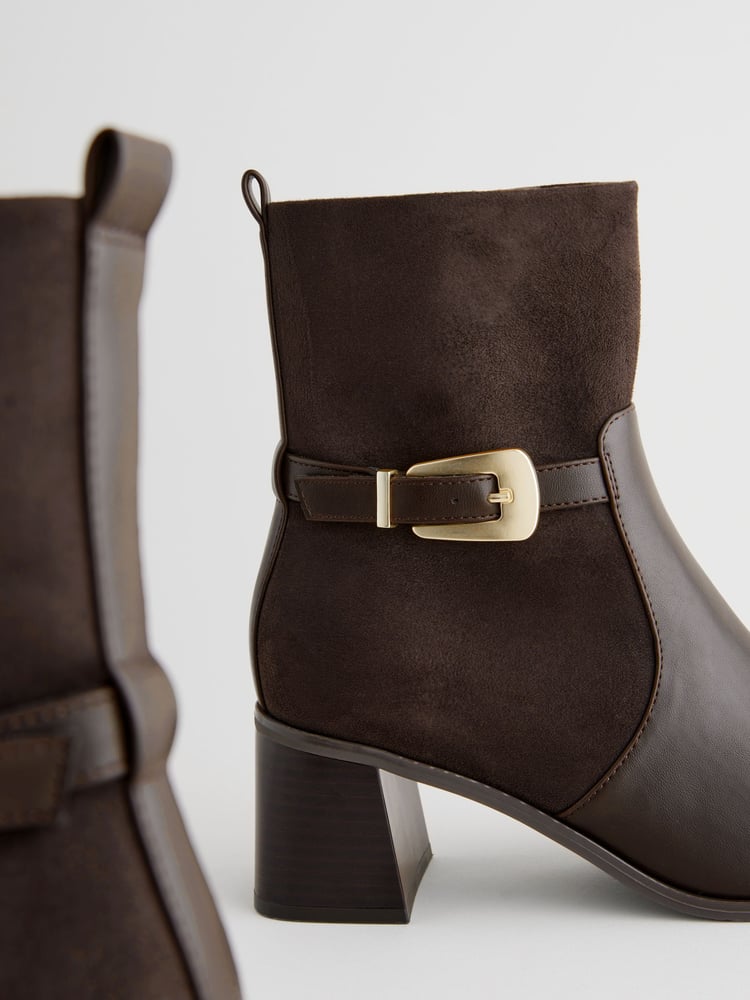 Chocolate Brown Forever Comfort® Buckle Ankle Boots - Image 8 of 8