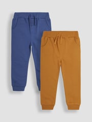 JoJo Maman Bébé Tan & Blue 2-Pack Joggers - Image 1 of 4