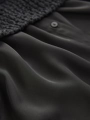 Black Sleeveless Satin Shirt Layer Knitted Vest Jumper - Image 7 of 8