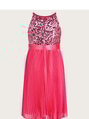 Monsoon Pink Sequin Pleated Truth Dress - Image 2 of 3