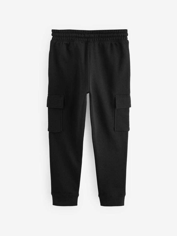 Black Slim Fit Slim Cargo Joggers 2 Pack (3-16yrs) - Image 2 of 4 Black Slim Fit Slim Cargo Joggers 2 Pack (3-16yrs) - Image 2 of 4