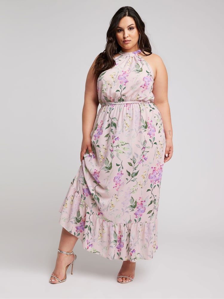 Yours Curve Pink YOURS LONDON Curve Pink Floral Print Maxi Dress - Image 1 of 4