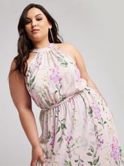 Yours Curve Pink YOURS LONDON Curve Pink Floral Print Maxi Dress - Image 4 of 4