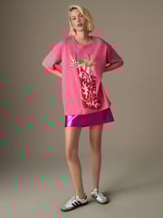 Pink Christmas Short Sleeve 100% Cotton T-Shirt - Image 2 of 7