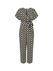 Yumi Black Geometric Print Wrap Jumpsuit - Image 5 of 5