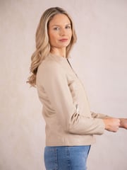 Lakeland Leather Cream Crosby Collarless Leather Jacket - Image 4 of 9