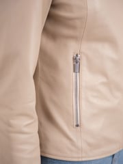 Lakeland Leather Cream Crosby Collarless Leather Jacket - Image 6 of 9
