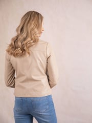 Lakeland Leather Cream Crosby Collarless Leather Jacket - Image 7 of 9