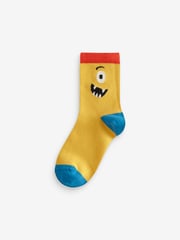 Bright Monster Smiles Print Cotton Rich Socks 5 Pack - Image 3 of 6