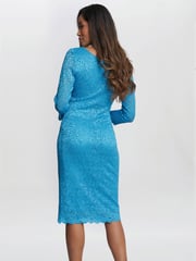 Gina Bacconi Blue Melody Lace Wrap Dress - Image 2 of 5