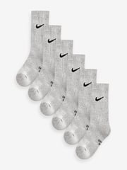 Nike Grey Little Kids Performance Crew Socks 6 Pack - Image 1 of 2