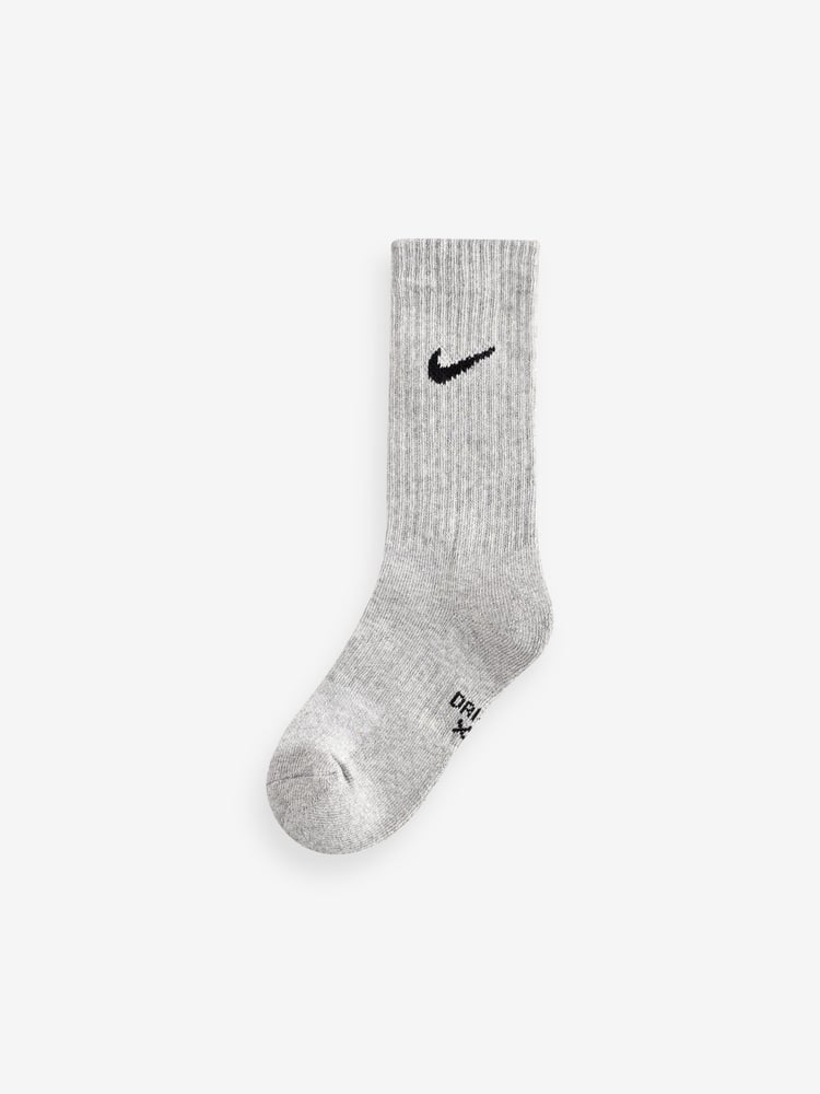 Nike Grey Little Kids Performance Crew Socks 6 Pack - Image 2 of 2