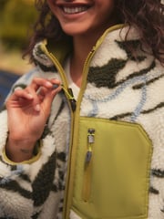 Lime Green Reversible Teddy Borg Floral Jacket - Image 4 of 9