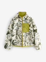 Lime Green Reversible Teddy Borg Floral Jacket - Image 5 of 9