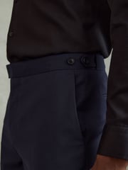 Reiss Bright Blue Destiny Wool Side Adjuster Slim Fit Trousers - Image 4 of 6