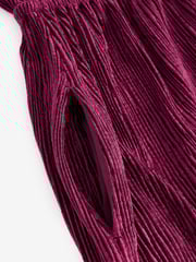 Burgundy Red Long Sleeve Velvet Maxi Dress - Image 9 of 9