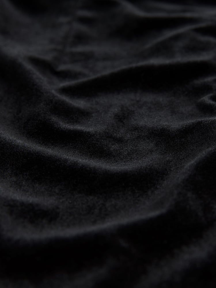 Black Diamante Long Sleeve Velvet Bow  Mini Dress - Image 5 of 5