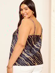 Curves Like These Navy Blue Cowl Neck Cami - Image 4 of 4