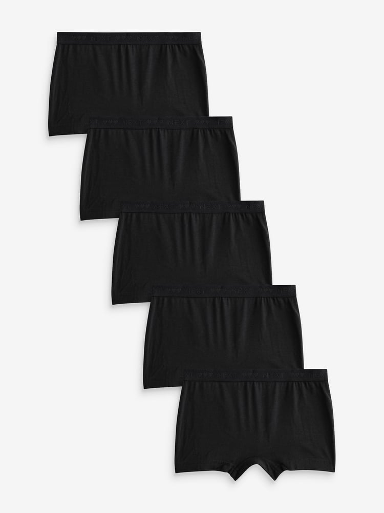 Black Boxer Short Briefs 5 Pack (2-16yrs) - Image 1 of 8