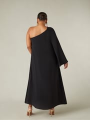Live Unlimited Black Curve One Shoulder Maxi Dress - Image 4 of 6