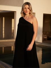 Live Unlimited Black Curve One Shoulder Maxi Dress - Image 5 of 6