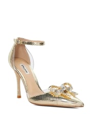 Dune London Gold Confess Bow Trim 2 Part Heels - Image 3 of 5