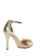 Dune London Gold Confess Bow Trim 2 Part Heels - Image 4 of 5