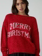 Red Tinsel Knitted Christmas Jumper - Image 2 of 8