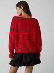 Red Tinsel Knitted Christmas Jumper - Image 3 of 8
