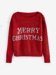 Red Tinsel Knitted Christmas Jumper - Image 5 of 8