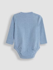 JoJo Maman Bébé Blue Ribbed Bodies 2 Pack - Image 4 of 5