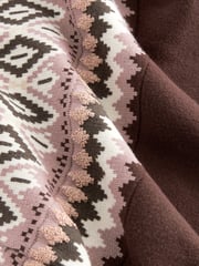 Berry Red Fairisle Pattern Compact Cosy Crew Neck Jumper With Side Split Detail - Image 13 of 14