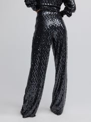 Navy Wide Leg Sequin Trousers - Image 4 of 8