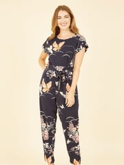 Yumi Blue Butterfly Print Jumpsuit - Image 3 of 5