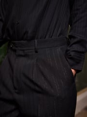 Black EDIT Metallic Pinstripe Trousers - Image 4 of 8