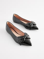 Black Forever Comfort® Point Toe Bow Ballerinas - Image 4 of 8