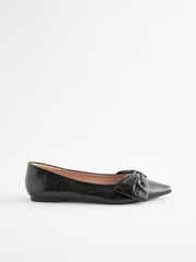 Black Forever Comfort® Point Toe Bow Ballerinas - Image 5 of 8