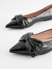 Black Forever Comfort® Point Toe Bow Ballerinas - Image 6 of 8