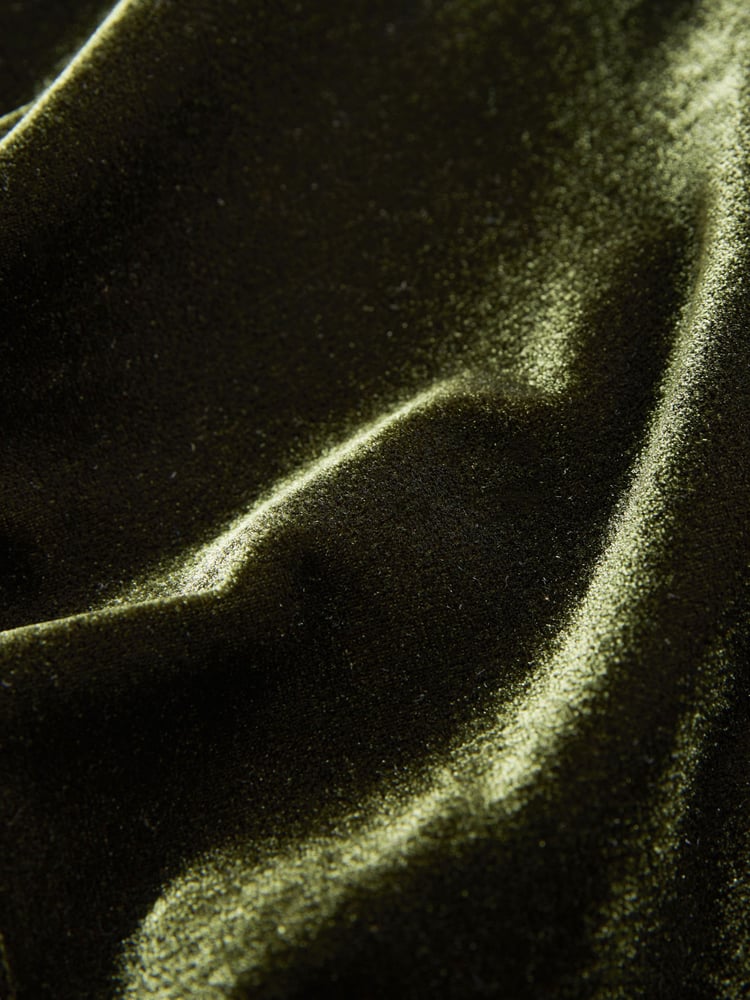 Dark Green Tailored Velvet Single Breasted Blazer - Image 5 of 5