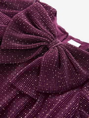 Plum Purple Sparkle Mesh Dress (3mths-7yrs) - Image 6 of 6