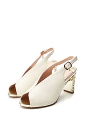 Moda In Pelle Melonia Peep Toe Jewelled Heel Sandals - Image 2 of 4
