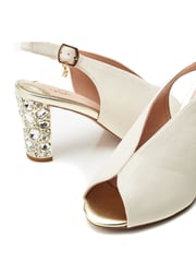 Moda In Pelle Melonia Peep Toe Jewelled Heel Sandals - Image 4 of 4