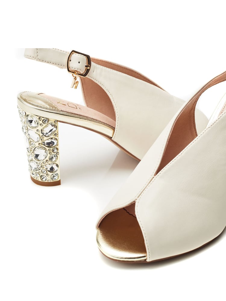Moda In Pelle Melonia Peep Toe Jewelled Heel Sandals - Image 4 of 4