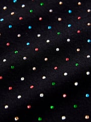 Black Sparkle Crew Neck Long Sleeve Pattern Knitted Jumper - Image 8 of 8