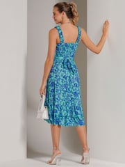 Jolie Moi Blue Floral Printed Midi Sundress - Image 2 of 6