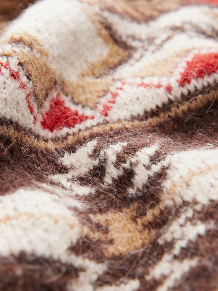 Neutral Aztec Pattern Relaxed Fit Soft Touch Knitted Jumper - Image 7 of 7