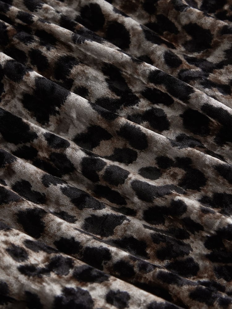 Leopard Animal Print Long Sleeve Velvet Maxi Dress - Image 7 of 7