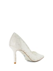 Dune London Cream Adoring Bridal Lace Courts - Image 5 of 6