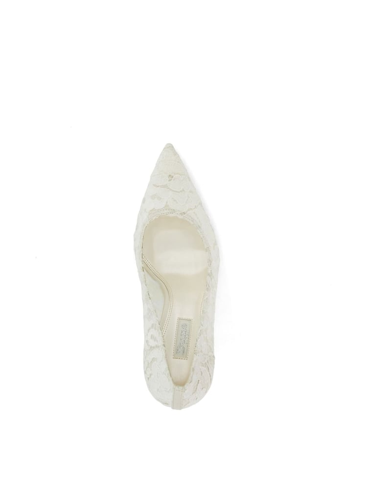 Dune London Cream Adoring Bridal Lace Courts - Image 6 of 6